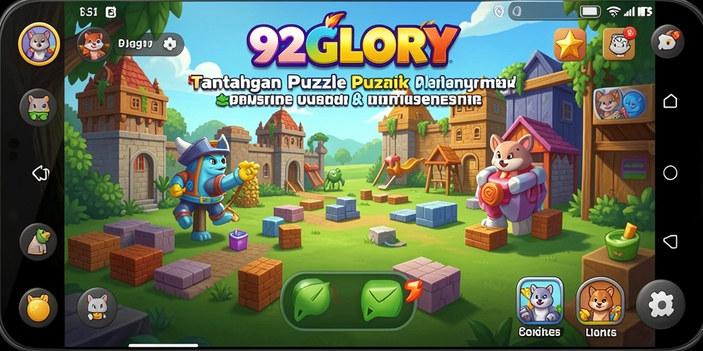 Screenshot gameplay 92GLORY dengan tantangan puzzle menarik.
