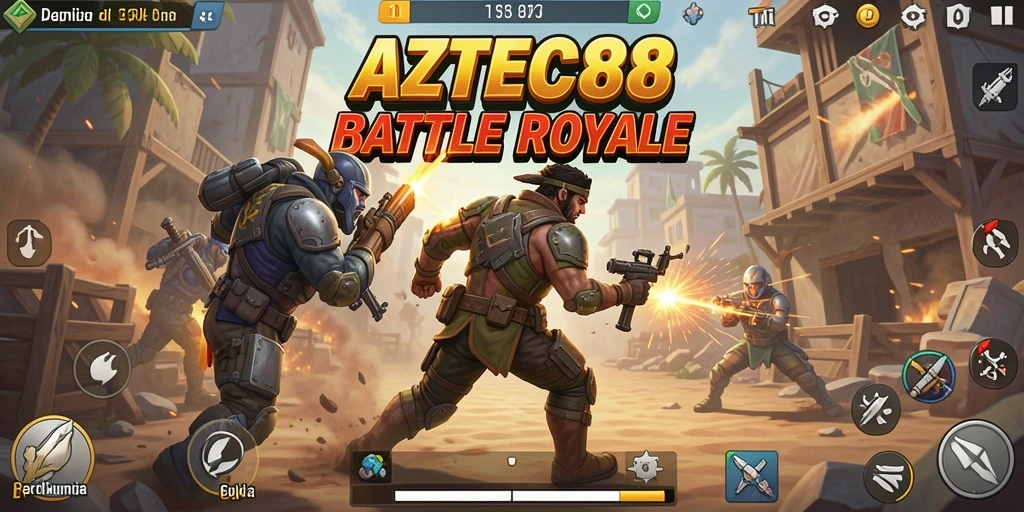 Gameplay seru AZTEC88 dalam pertempuran Battle Royale.