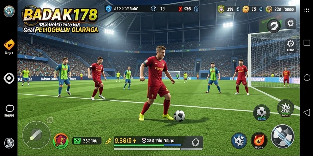 Tampilan permainan BADAK178 yang menegangkan di lapangan sepak bola.