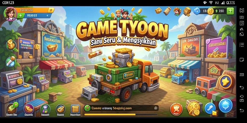Screenshot CERI123 menampilkan momen seru dalam membangun bisnis Tycoon.