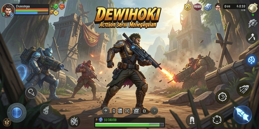 Tampilan gameplay DEWIHOKI dengan aksi pertarungan menarik.