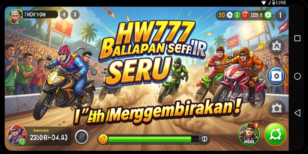 Gameplay menegangkan di lintasan balapan HW777.