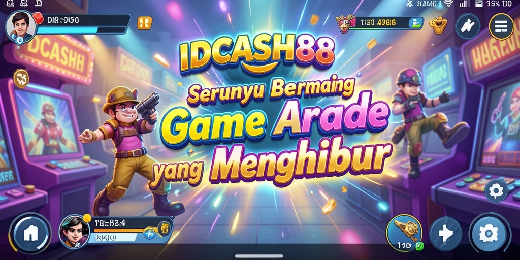 Screenshot gameplay IDCASH88 yang menggambarkan aksi arcade yang seru.