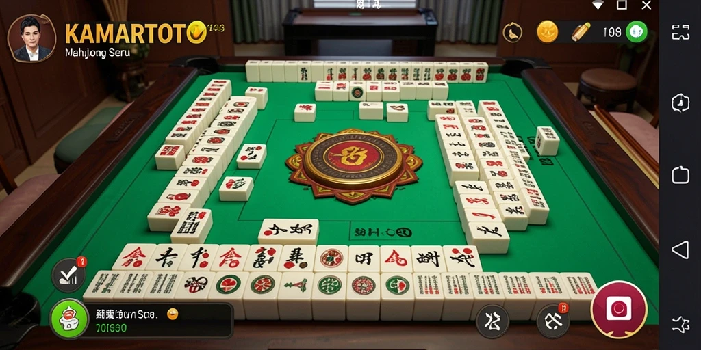 Screenshot KAMARTOTO menampilkan serunya bermain Mahjong dengan teman.
