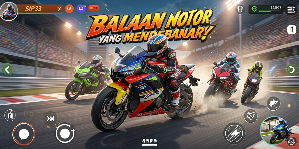Gameplay seru balapan motor di SIP33 yang mendebarkan.